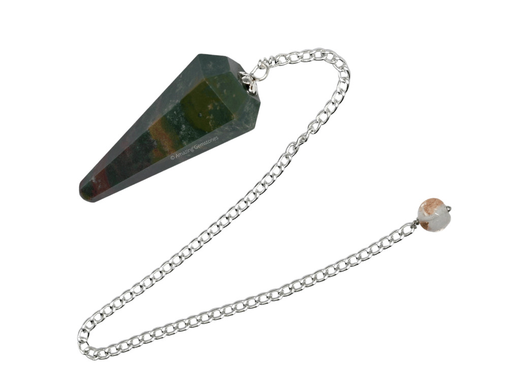 Bloodstone Dowsing Crystal Pendulum