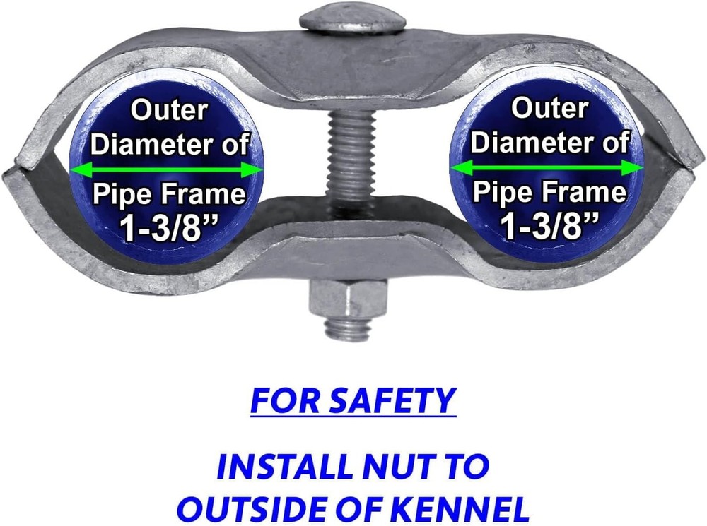 8-Pack Galvanized Chain Link Fence Panel Clamps - 1-3/8" Pipe Securing Solution