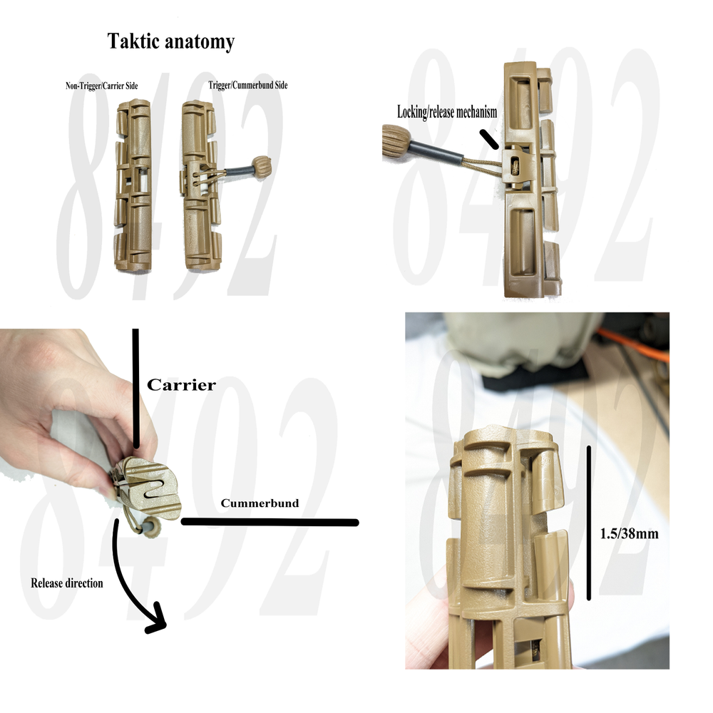 Duraflex Taktic Quick Release Buckles, 4" Repair, Non-Trigger Side