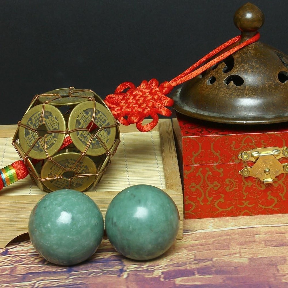 Traditional Chinese 1.57" Marble Baoding Balls - Elegant Stress Reliever