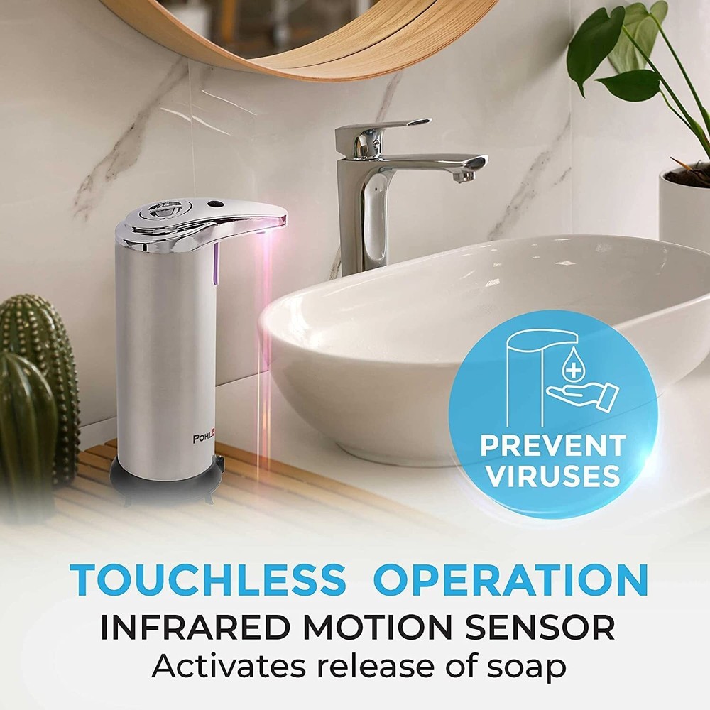 POHL SCHMITT Premium Automatic Silver Soap Dispenser Touchless NEW