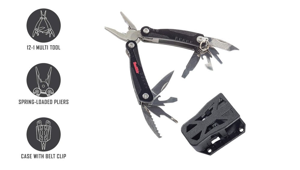 SMITH'S 51261 3IN 12-1 MULTITOOL AND HARD CASE BLACK