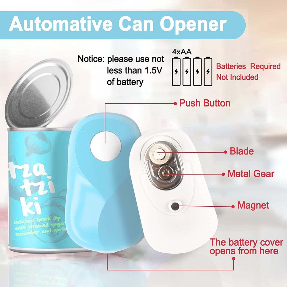 Kratax One Touch Can Opener Auto Stop As Task Completes, Ergonomic Smooth Edge