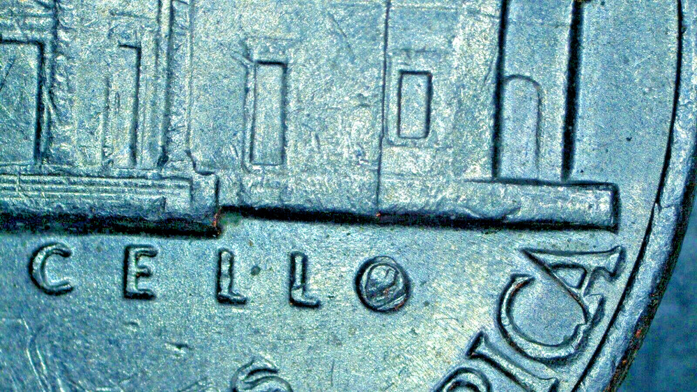 1987 D Jefferson Nickel (w/DDR & die chip error)