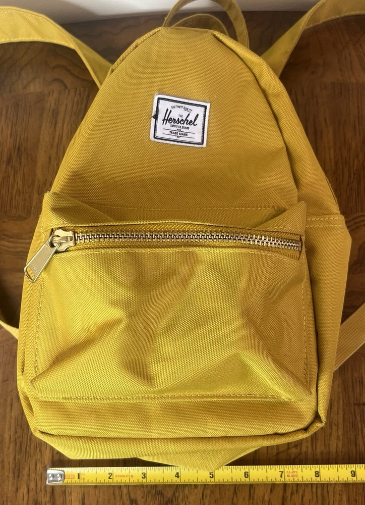 Herschel Supply Co Small Backpack Solid Mustard Yellow EUC *Read Description*