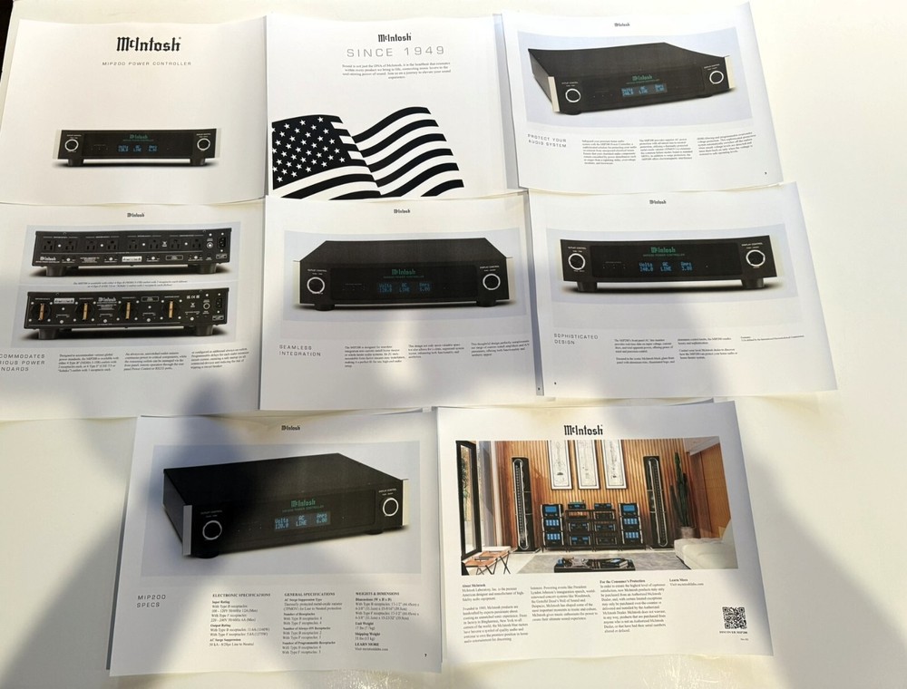 McIntosh MIP 200 Power Controller Brochure, 8 pg, Specs, Articles, Info, 2024