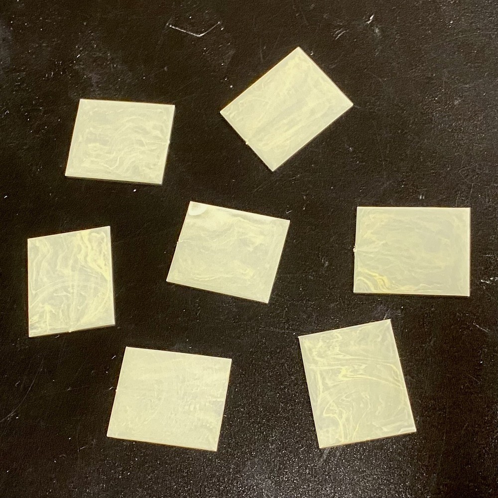 7 Pcs Simulated Yellow Piano Key Fronts