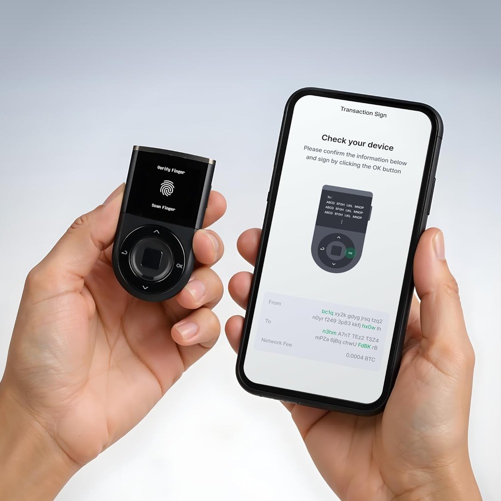 D'CENT Hardware Wallet – Biometric Cold for Crypto with Black