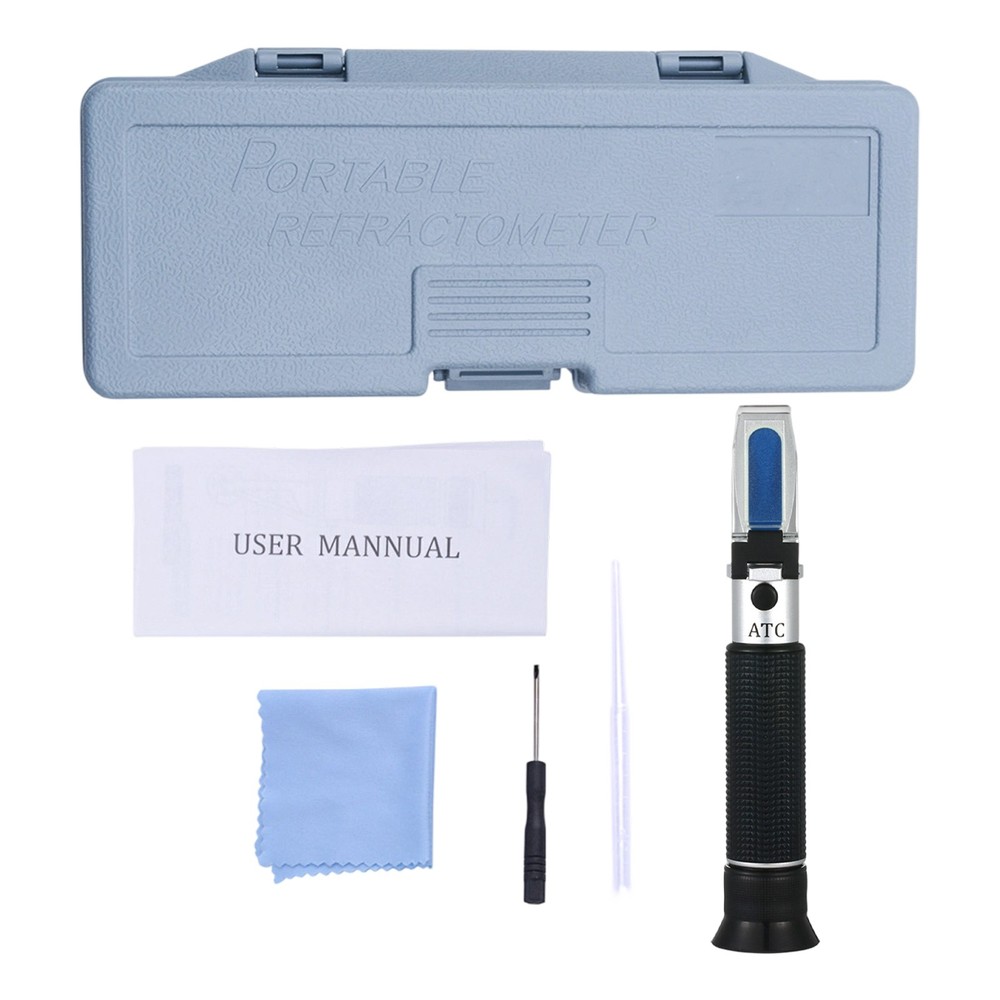 Handheld Refractometer Portable Alcohol Handheld Refractometer 0-80% Black