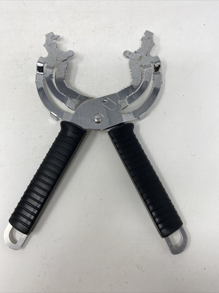 Jar Bottle Opener Stainless Universal Fit Black Handle