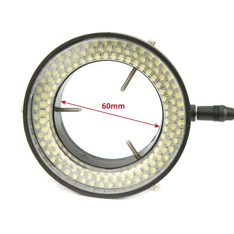 Adjustable 144 LED Ring Lamp Microscope Light Source Dia.60mm Inner AC90V-240V