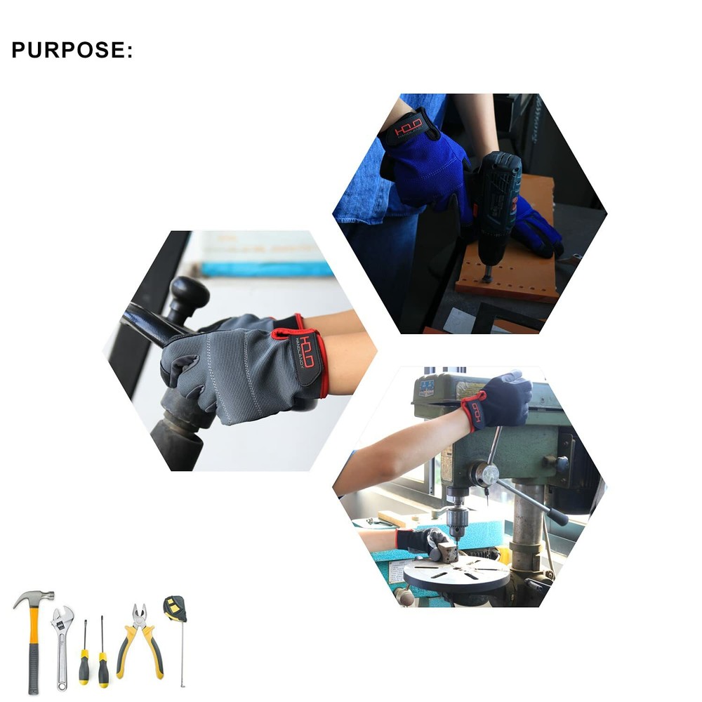 General Utility Light Work Gloves Breathable Stretchable Working Gloves for Men