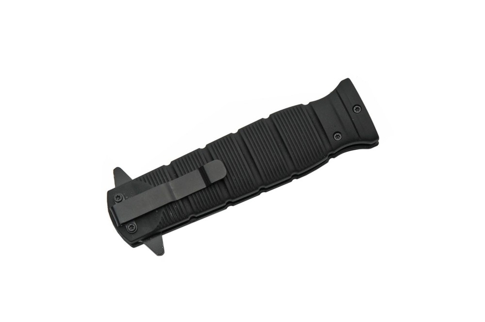 Spring Assist Folding Knife | 3.75" Black Blade Rubber Handle EDC Tactical