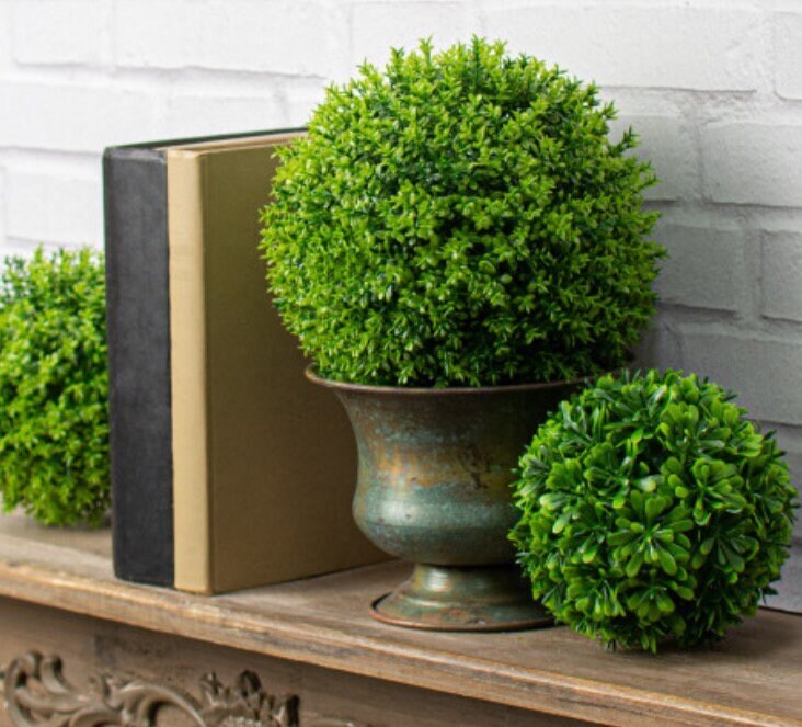 6” Farmhouse Rustic Green Thyme Sphere Full Sphere