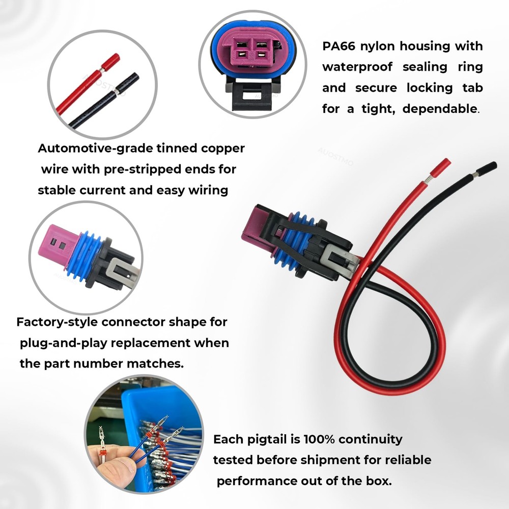 Coolant Temperature Sensor Connector for GM LS 2-Wire Pigtail, Water Temp LS1...