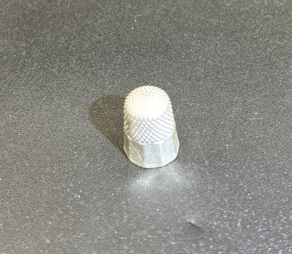 Antique Sterling Silver Thimble, Etched, Size 8