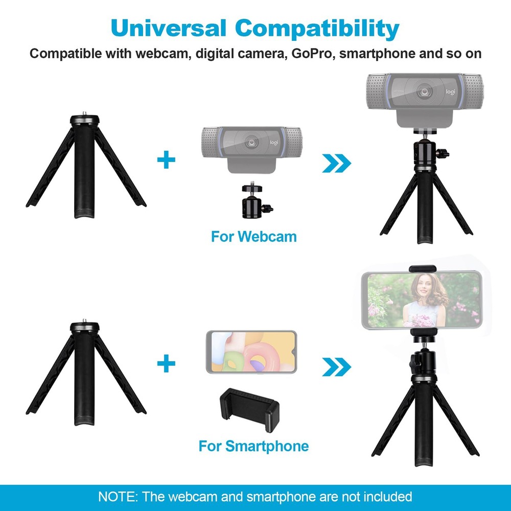 Lightweight Mini Tripod For Camera/phone/webcam Extendable Stand For Logitech We