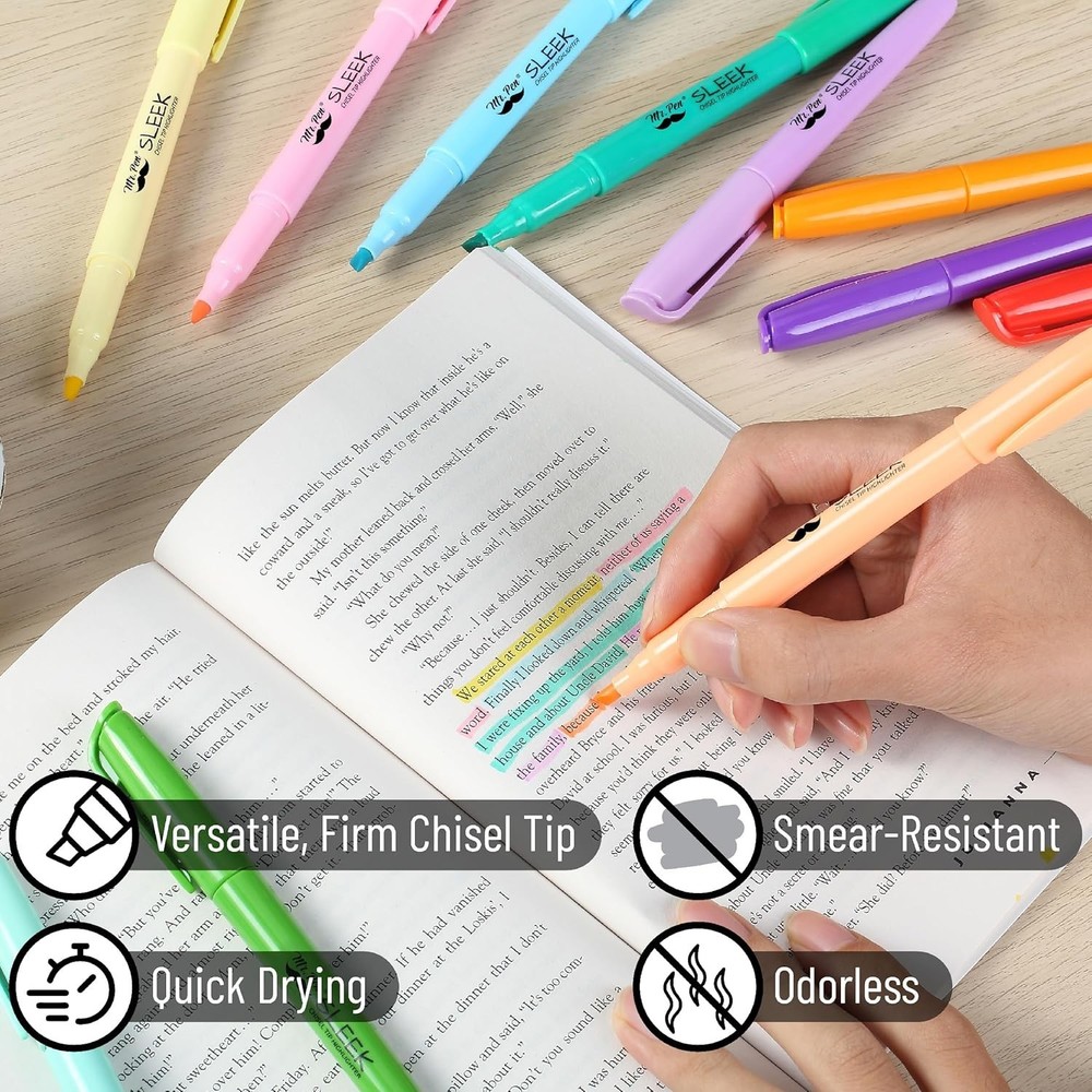 Mr. Pen- Pastel Highlighters, 12 Pack, Assorted Colors, Fast 12 Bright