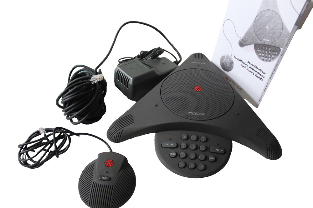 Polycom SoundStation 2 Conference Speaker Phone Wall Module External Microphone
