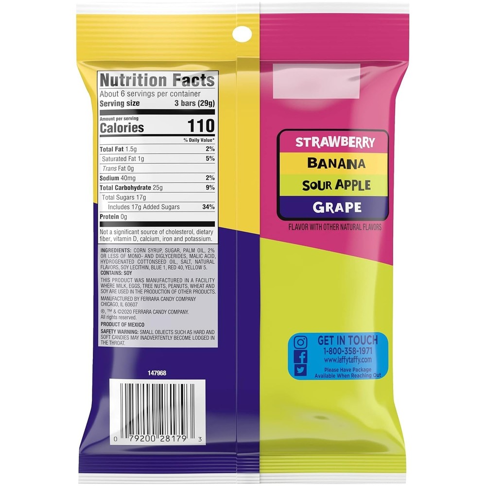 6 Oz Assorted Fruit Chews - Individually Wrapped Mini Bars for Fun Snacking
