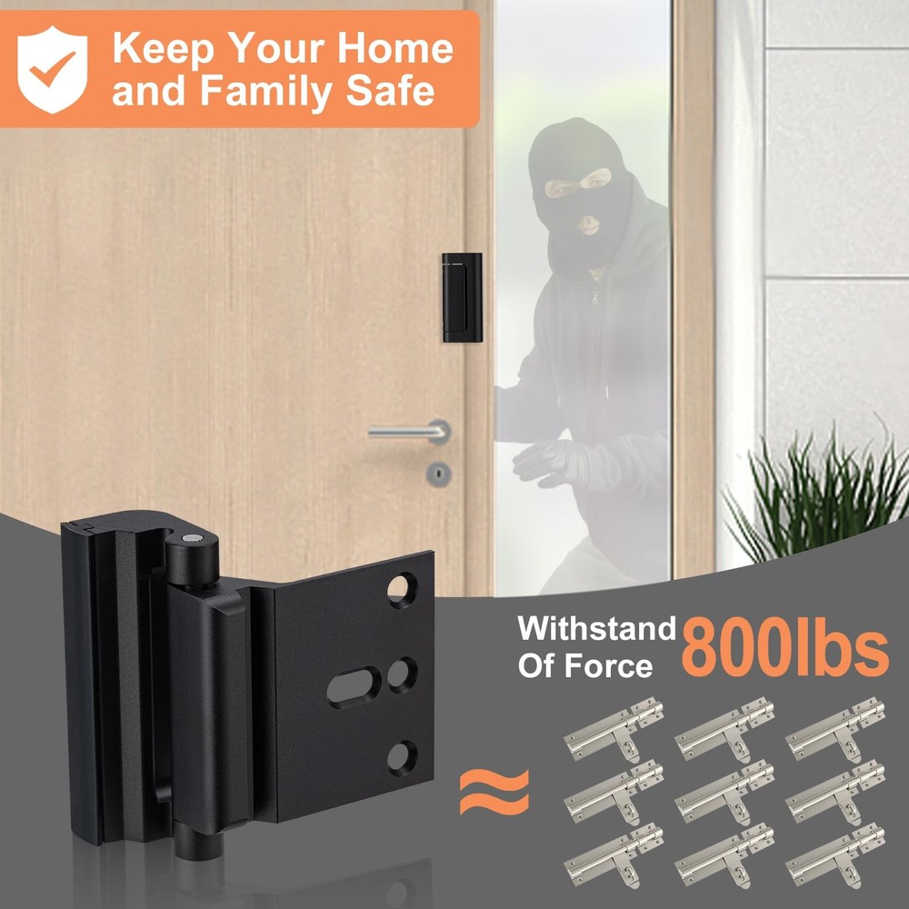 Husfunov 2 Pack Home Security Door Lock,Childproof 2Pack-Black