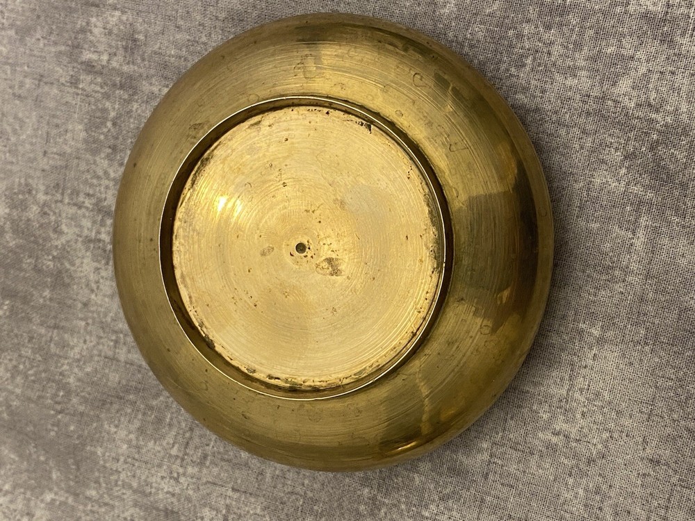 2- Vintage Brass Ashtrays Etched Designs Classy!