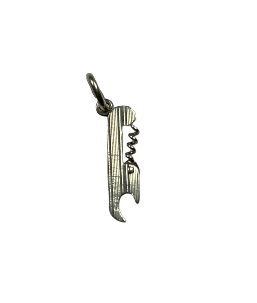 White Metal Corkscrew Wine Opener Bar Tool Charm