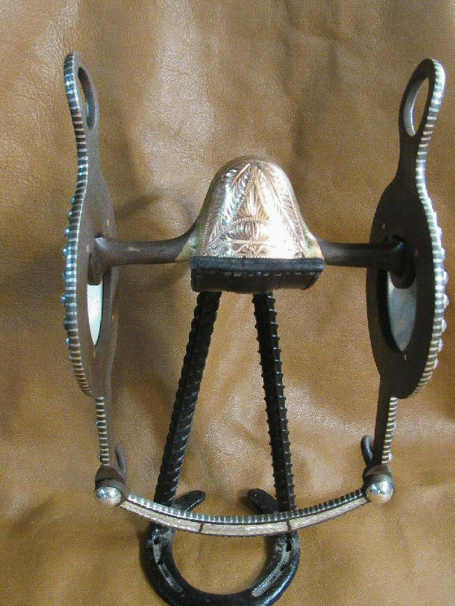 E Garcia Silver Bit Big Solid Concho Salinas Mouth Brown Finish