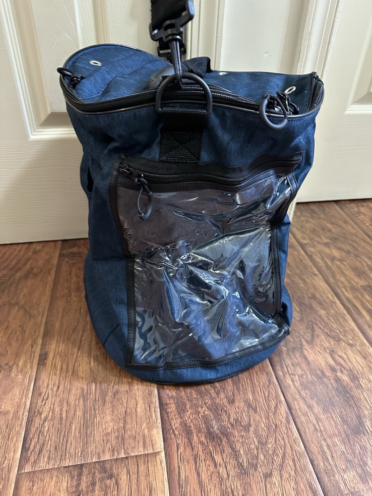 Blue Yarn Soft Sided Crochet Bag