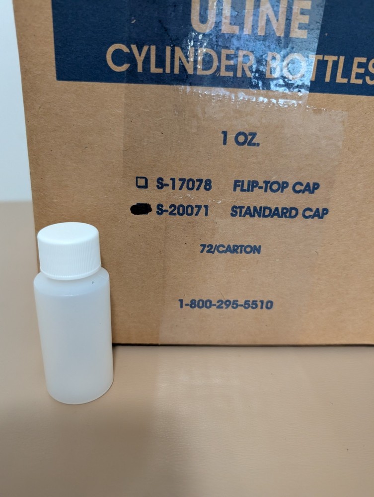 Natural Cylinder Bottles - 72pc- 1 oz, Standard Cap