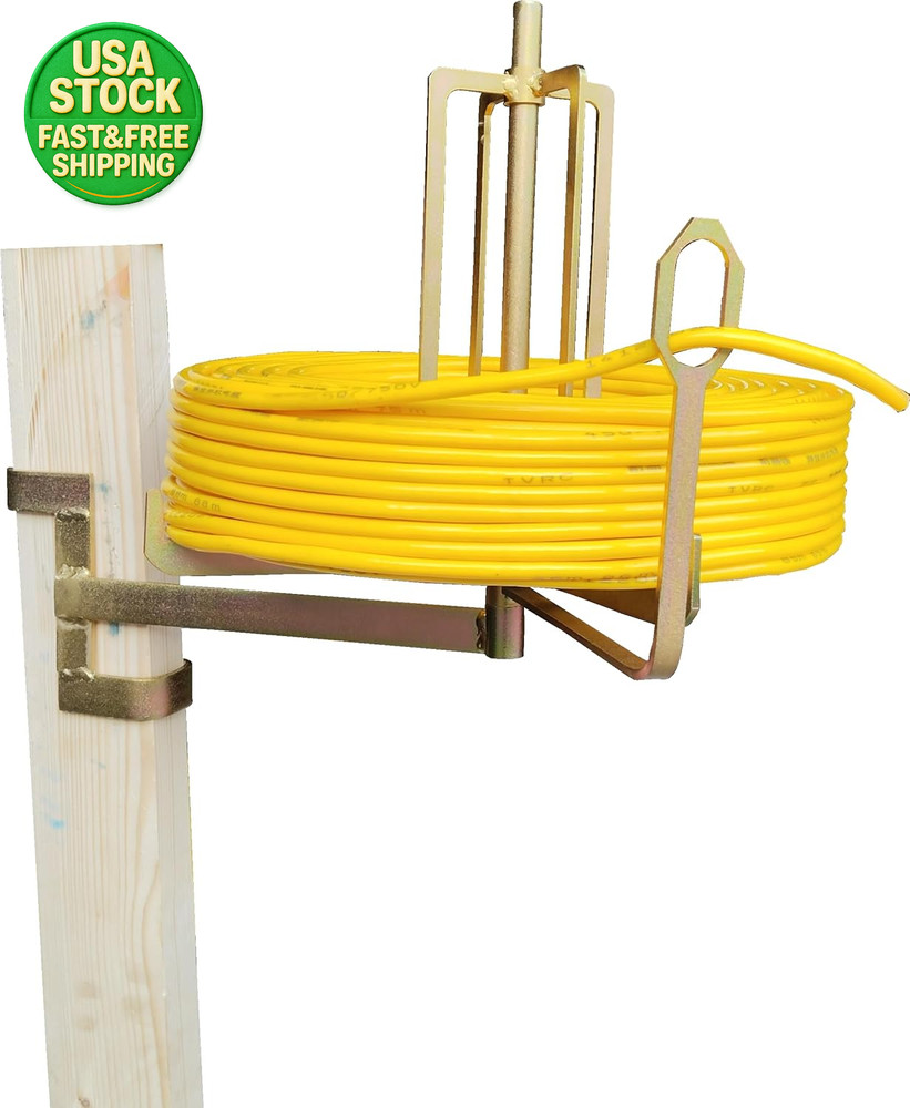 Folding Wire Spool Rack Floor or Stud Mounted Cable Dispenser for Romex Wire