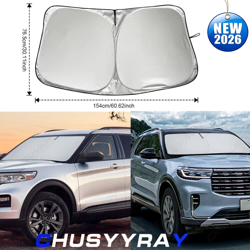FOR Ford Explorer 16-19 Silver Reflective Sunshade Cools Car Fast