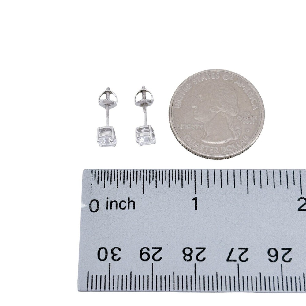 Vintage Sterling Silver 925 Cubic Zirconia Stud Earrings