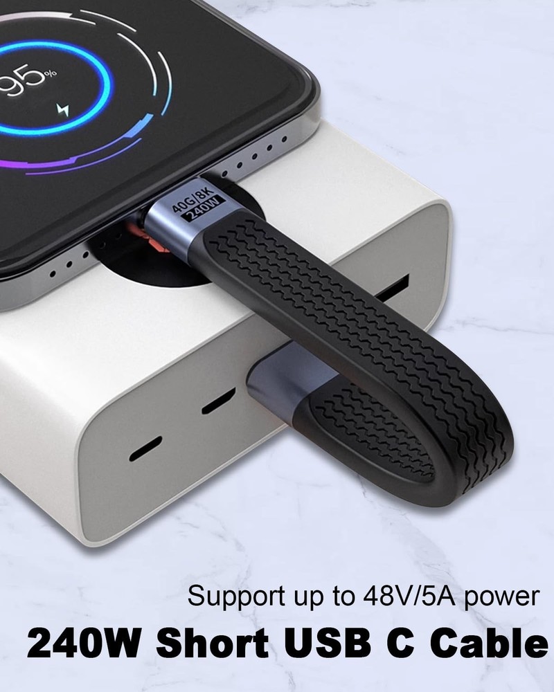 Duttek Short USB C Cable 5Inch Compatible with Thunderbolt 4/3, 40Gbps,...