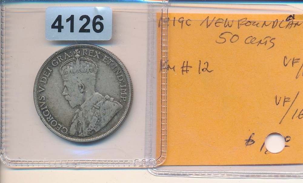 NEWFOUNDLAND - CANADA - 1919-S SILVER HALF - #4126