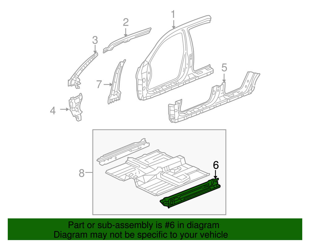 Genuine Honda Rocker Panel 65140-SDR-A20ZZ