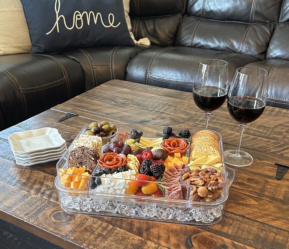 Prodyne Charcuterie & Deviled Eggs On Ice Platter 2-Piece Serveware Set