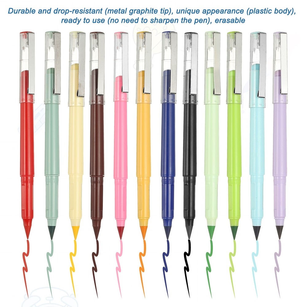 4 Pcs Mechanical Sharpened Forever Pencils Set, Pink