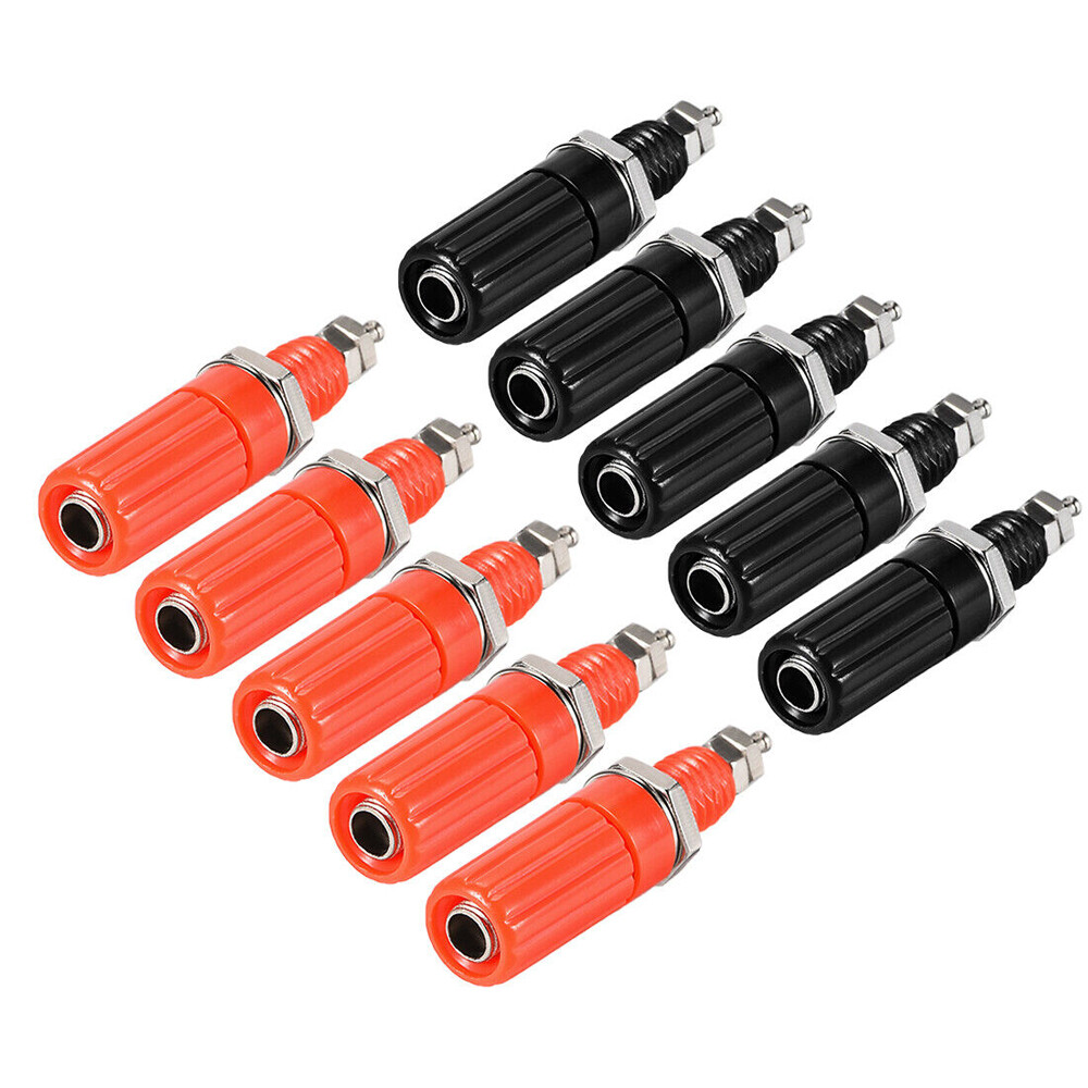 10pcs Binding Post M8 Thread Amplifier Connector Banana Plug Jack Socket US