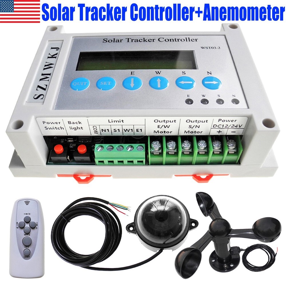 12V LCD Electronic Solar Tracking Dual Axis Solar Tracker Controller +Anemometer