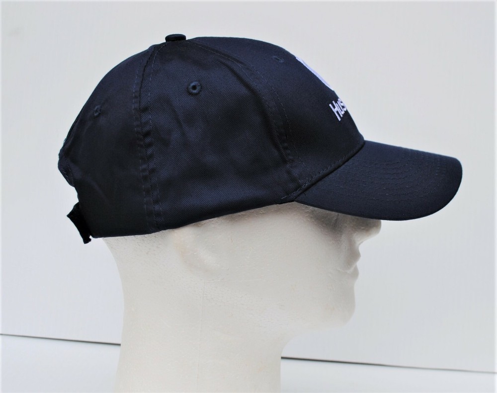 Genuine Blue w solid blue back Husqvarna stitched ball cap hat