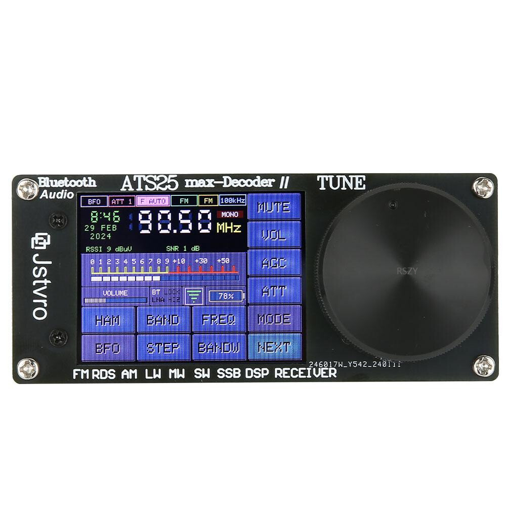 ATS25 Max Decoder Ⅱ Radio Receiver DSP FM LW MW SW SSB W/ 2.4 Inch Touch Screen