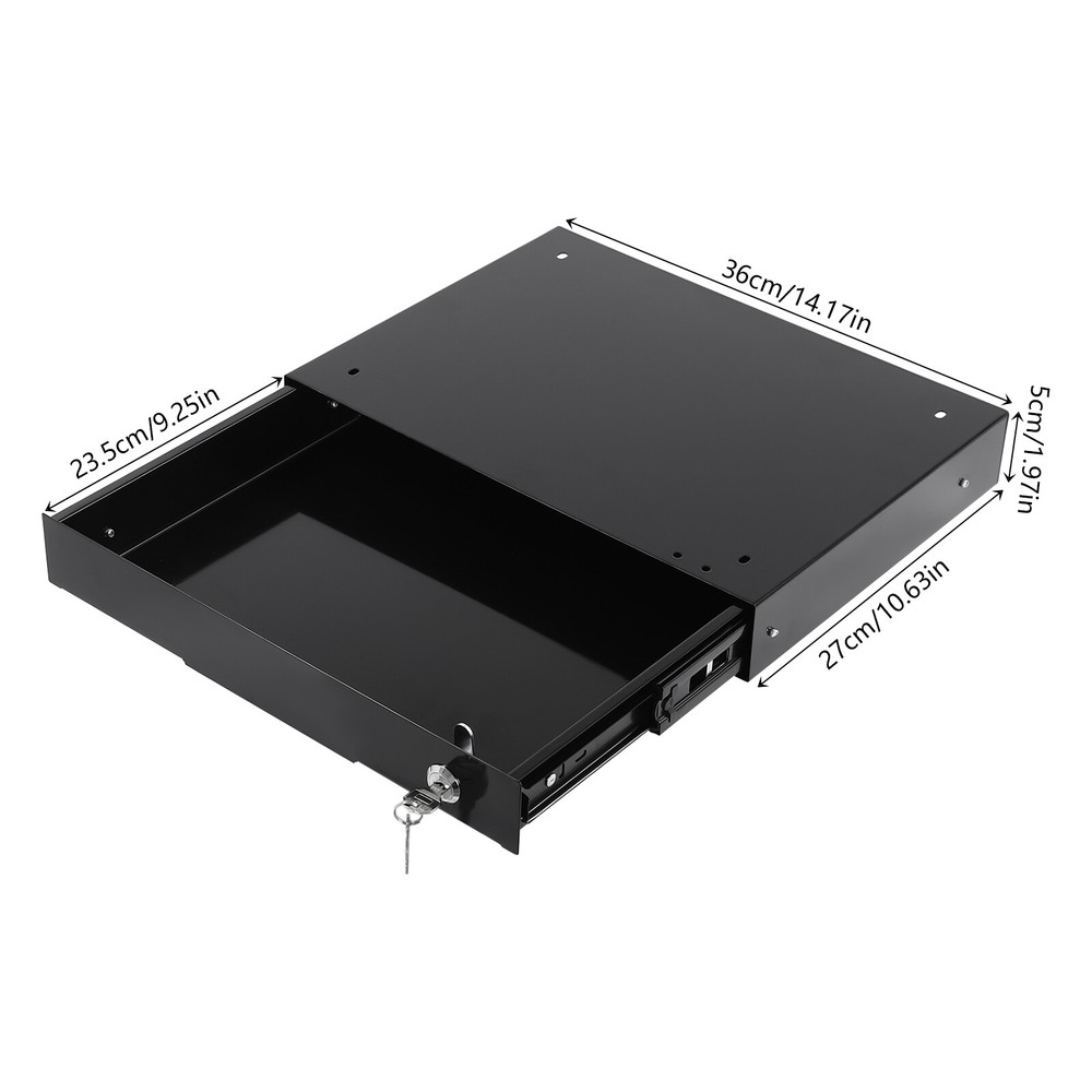 Under Desk Sliding Pull-Out Drawer Organizer - Space Saver with Lock