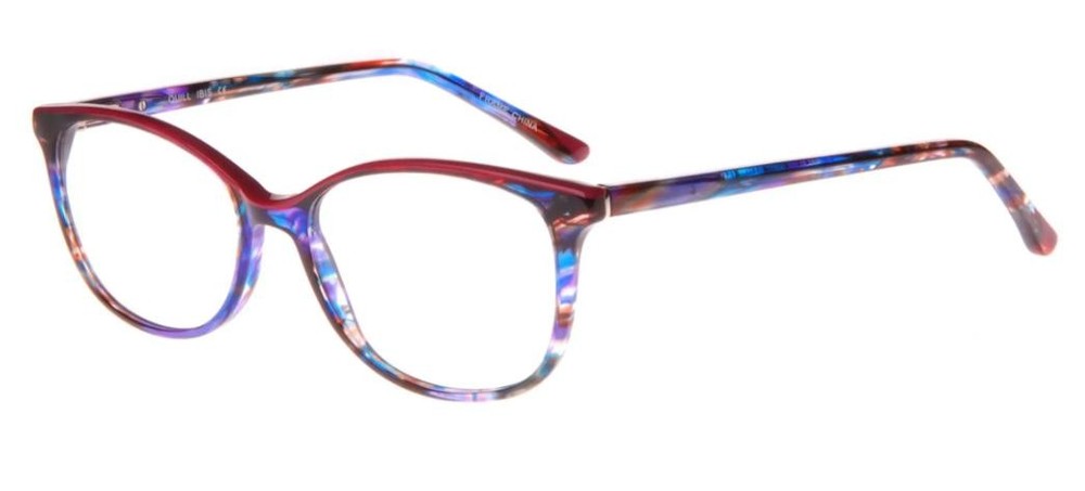 Thin & Light PLUME Eyewear Blue & Red IBIS Eyeglasses 50/16/140