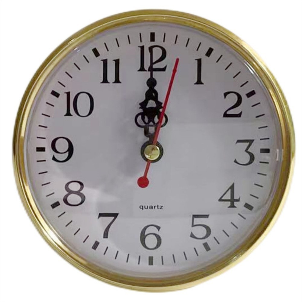 DIY Quartz Clock Insert with Gold Trim Precision Movement Sizes