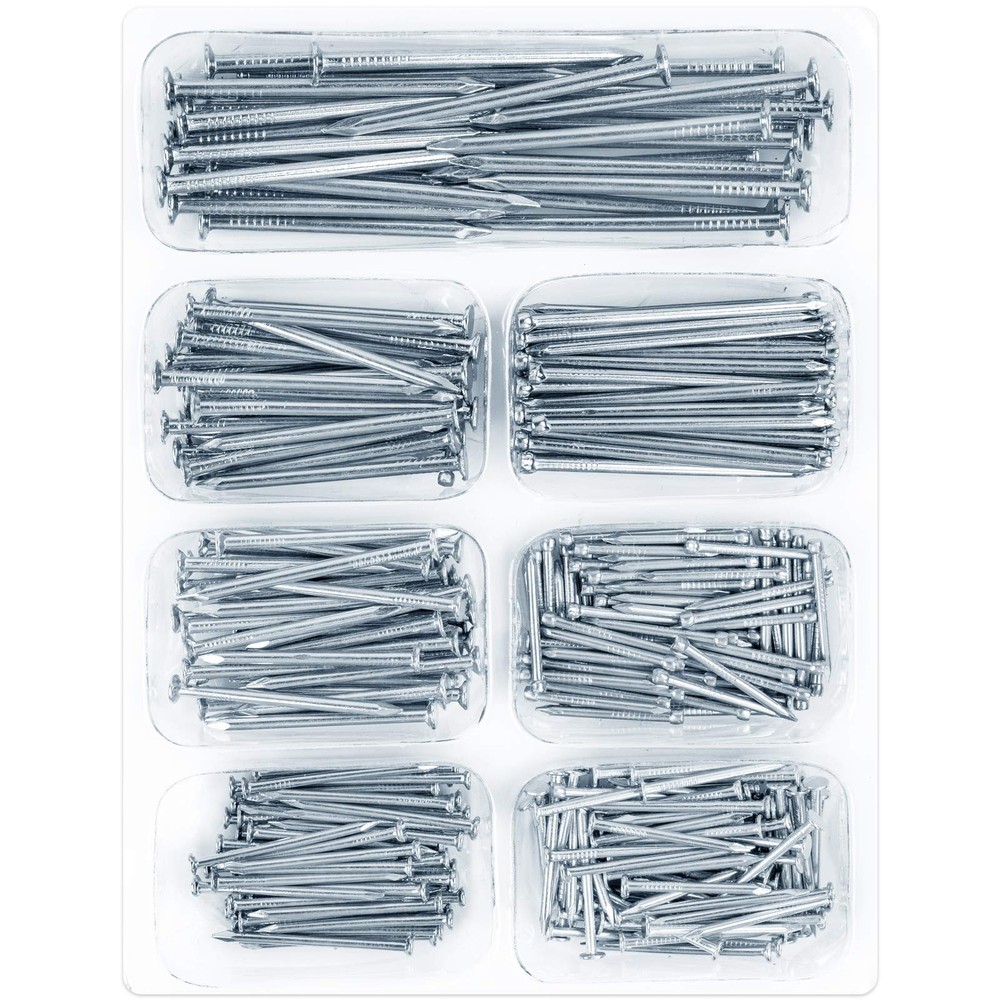 STUHAD 400pcs Hardware Nails Assortment Kit, Picture Hanging Nails,...