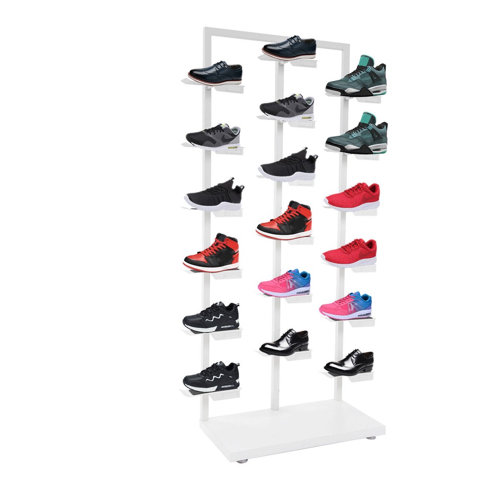 Three-post Single-sided Shoe Rack Stackable Commercial Shoe Rack Display Cabinet