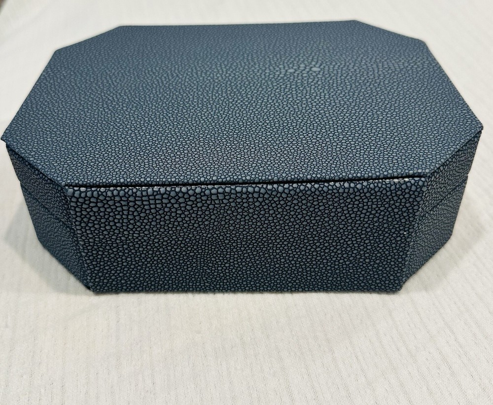 Small FAUX SHAGREEN BOX Blue STUDIO MCGEE Threshold Target HOME DECOR
