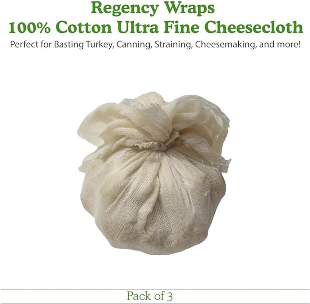 3Pack 9 Sq Ft Fine Cheesecloth for Basting Turkey Canning Straining Cheesemaking