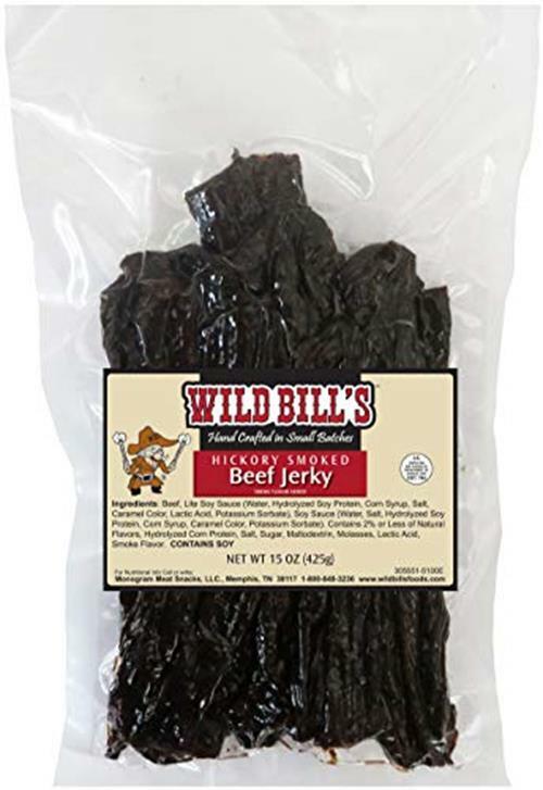 Wild Bills Hickory Smoked Beef Jerky Strips, 30-Count,  Assorted Sizes